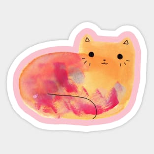 Colorful Watercolor Cat Sticker